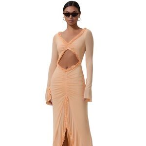 AFRM Elegant Peach Cut-Out Maxi Dress
